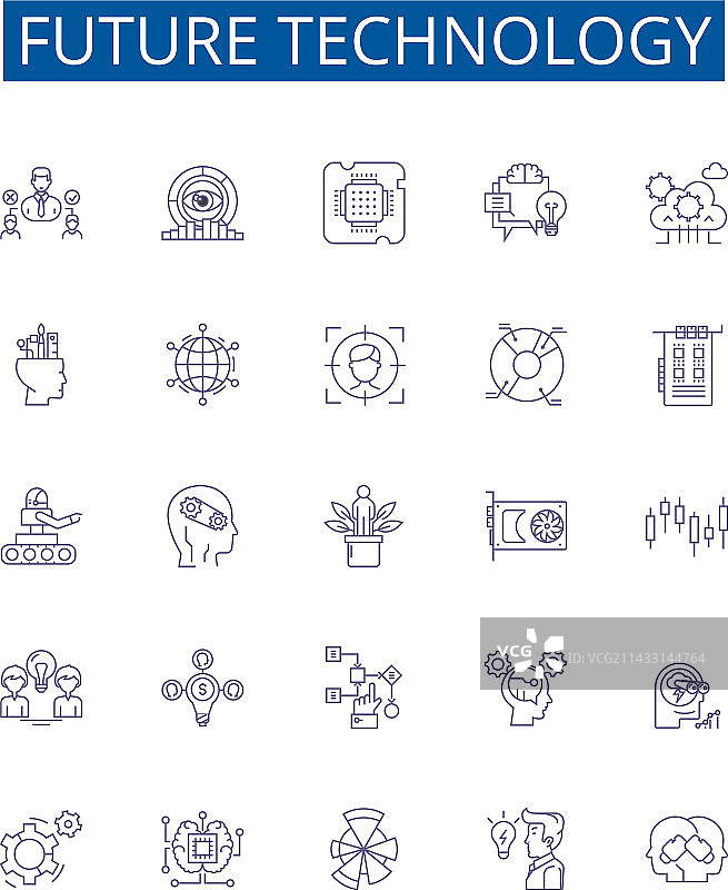 未来科技线性图标标志设计图片素材