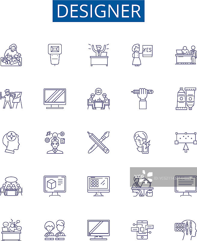 设计师线条图标集设计合集图片素材