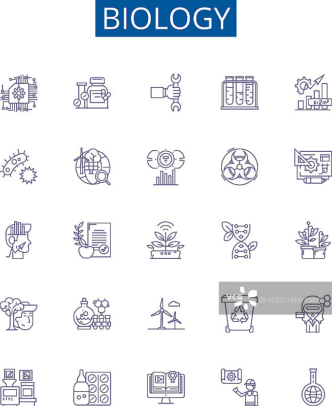 生物线图标标志集设计集合图片素材