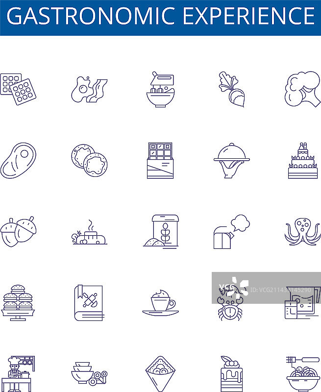 美食体验线性图标集图片素材