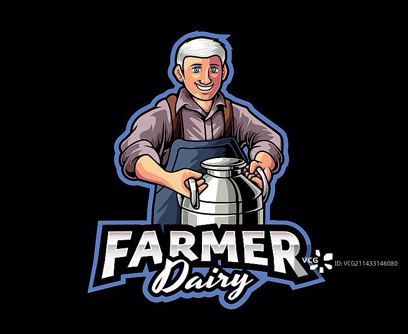 奶农吉祥物Logo设计图片素材