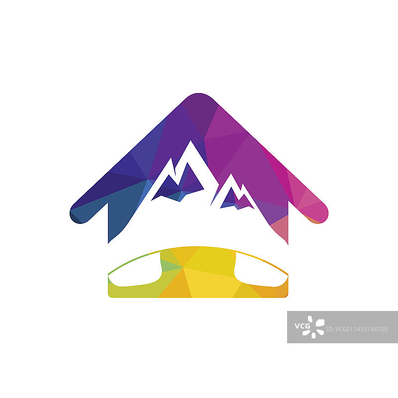 山峰呼叫标志设计模板图片素材