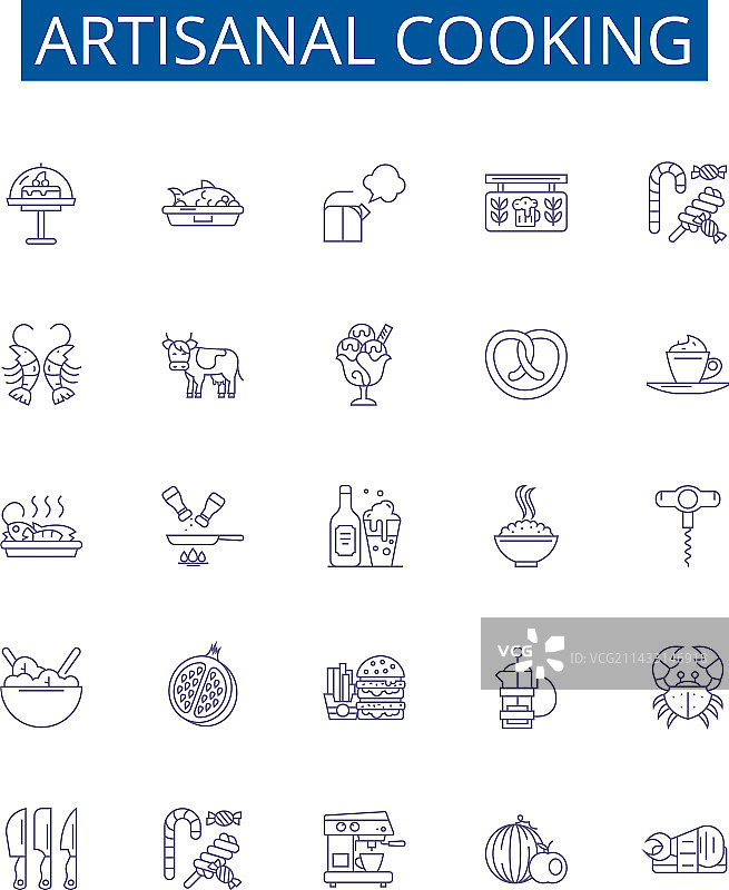 手工烹饪线性图标设计图片素材