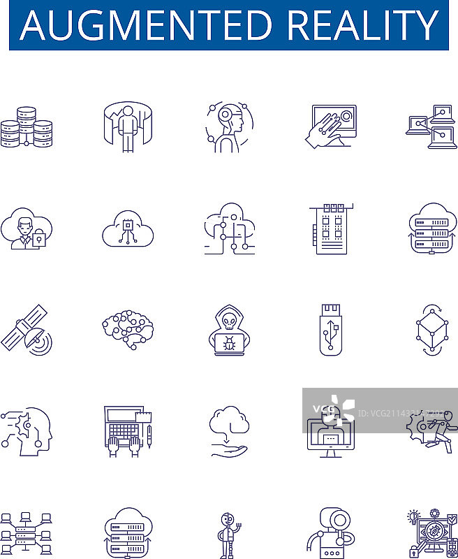 增强现实线性图标符号设计图片素材
