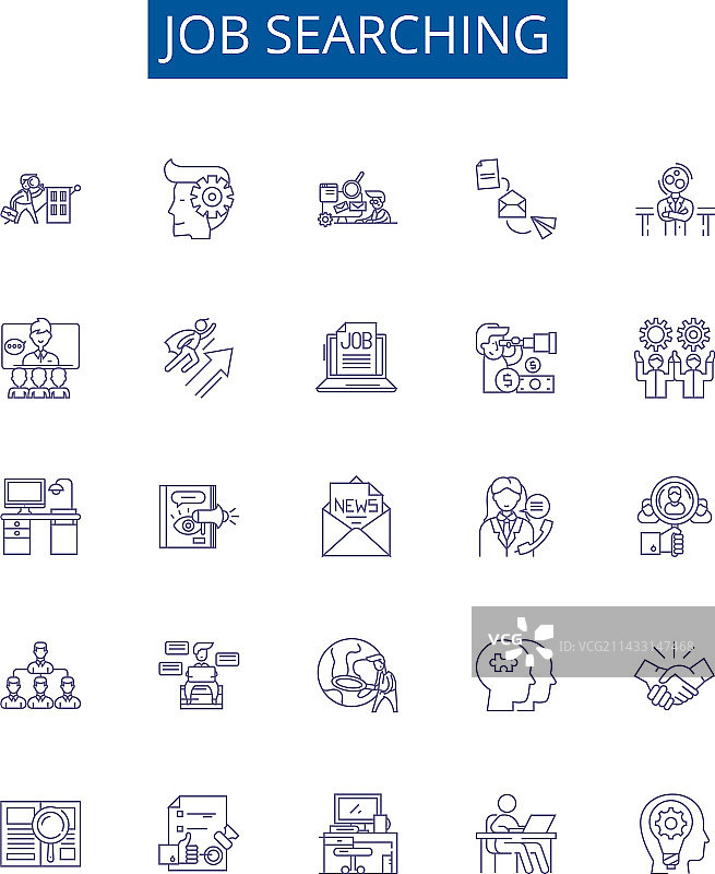 求职线性图标集设计图片素材