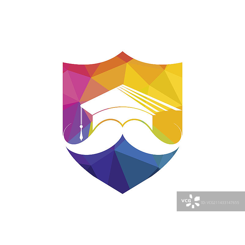 帽子毕业与胡子图标设计图片素材