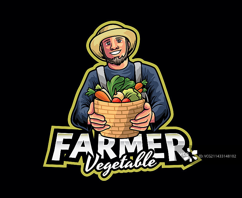 农场主吉祥物Logo设计图片素材