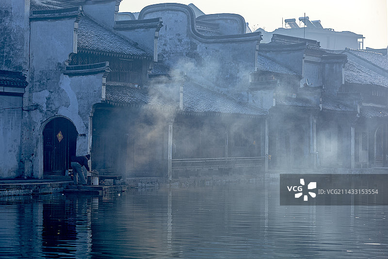南浔百间楼升起袅袅炊烟图片素材