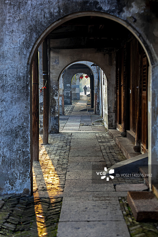 南浔百间楼走廊图片素材