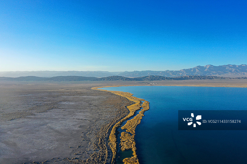 小柴旦湖 无人机下的上帝视角图片素材