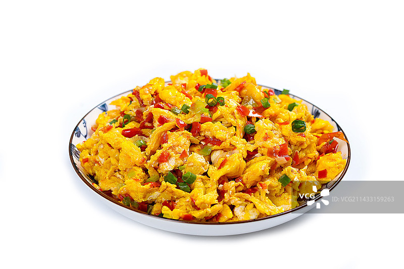 家常小炒菜肴美食剁椒酱炒土鸡蛋图片素材