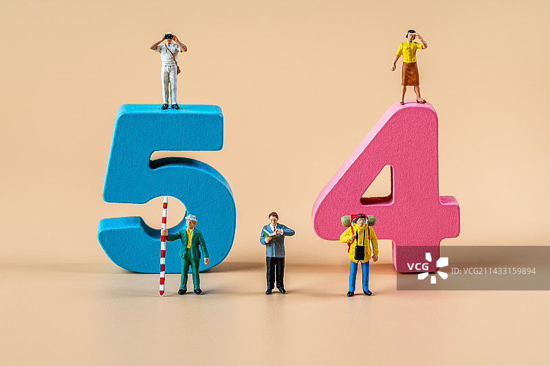 五四青年节创意微缩景观图片素材