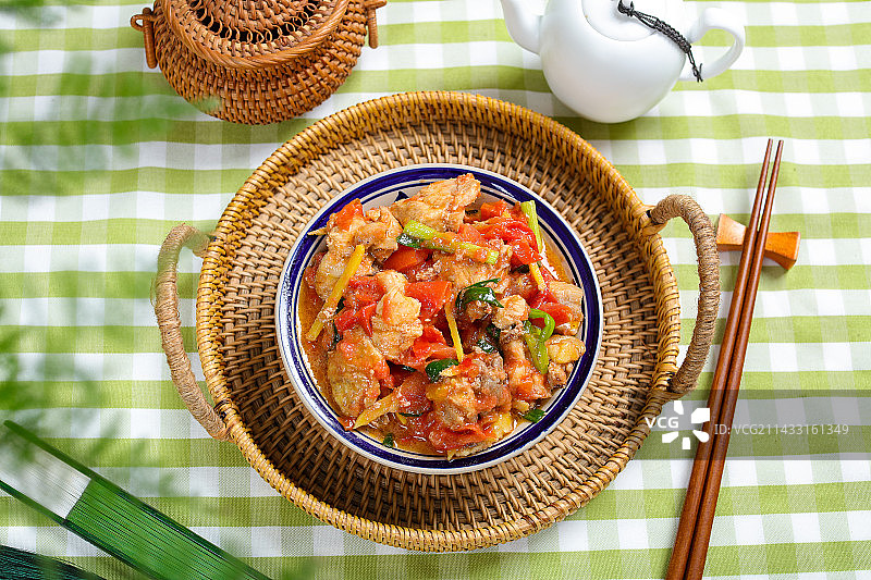 美味下酒菜西红柿红烧鸡块图片素材