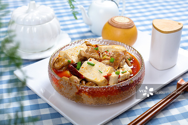 美味家常菜肥肠炖豆腐图片素材