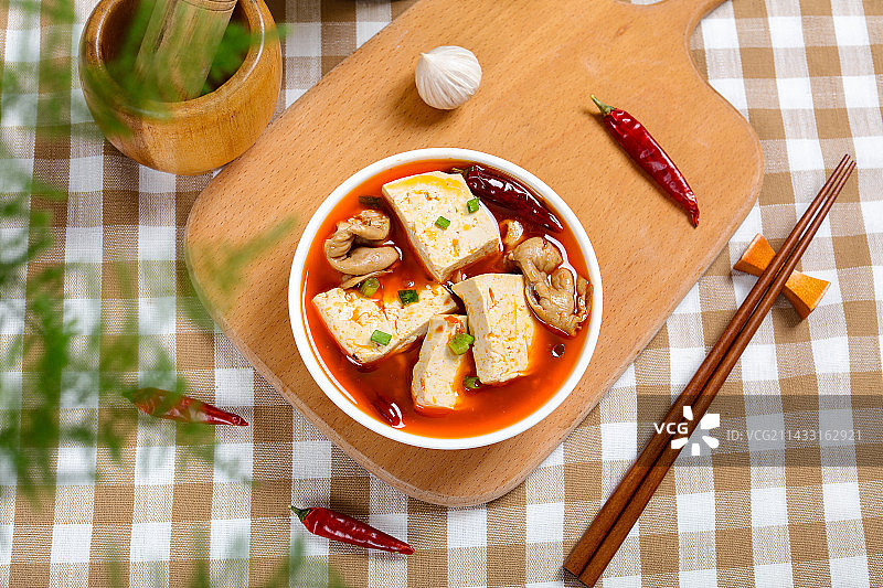 特色农家菜水煮猪大肠炖豆腐图片素材