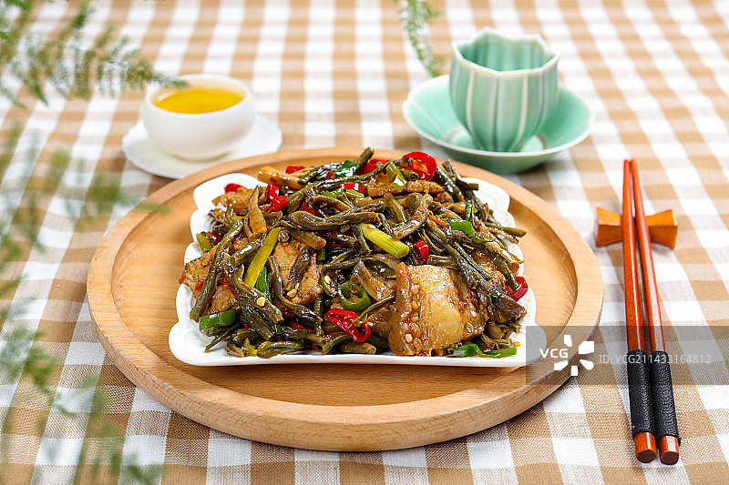 美味家常菜卜豆角炒回锅肉图片素材