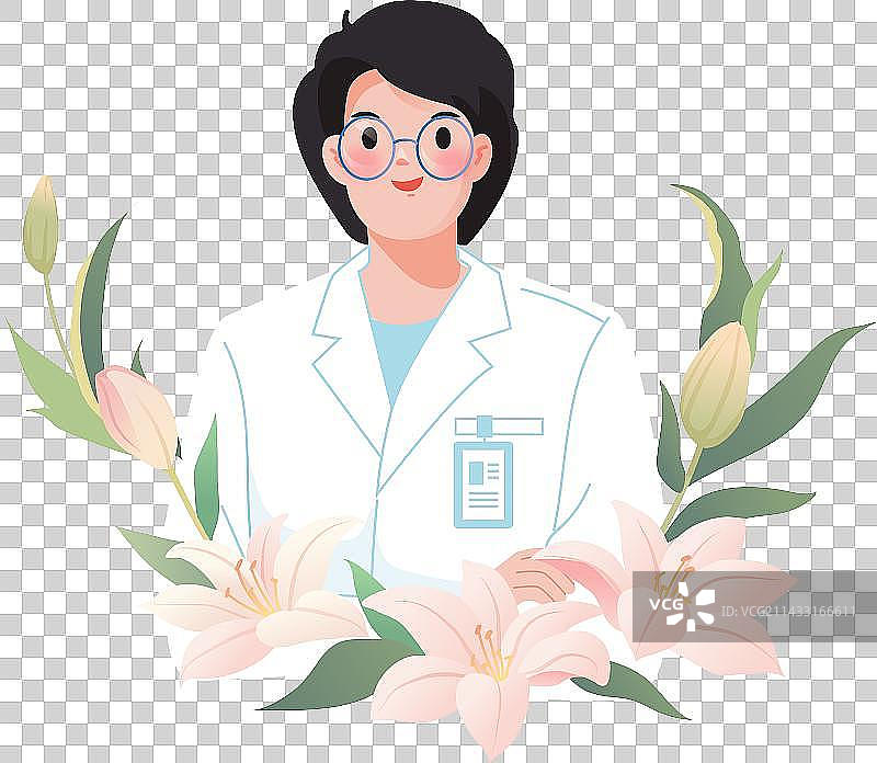 医生护士医疗人物矢量插画图片素材