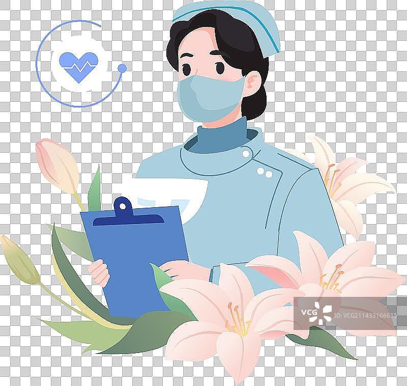 医生护士医疗人物矢量插画图片素材