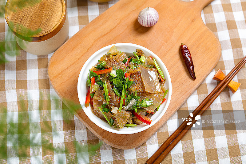 酸辣美味特色菜凉拌海蜇皮图片素材