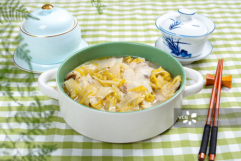 特色农家菜酸菜煮白肉图片素材