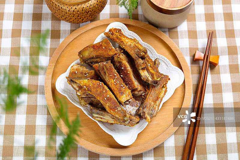 风味美食小吃手撕烤羊排图片素材