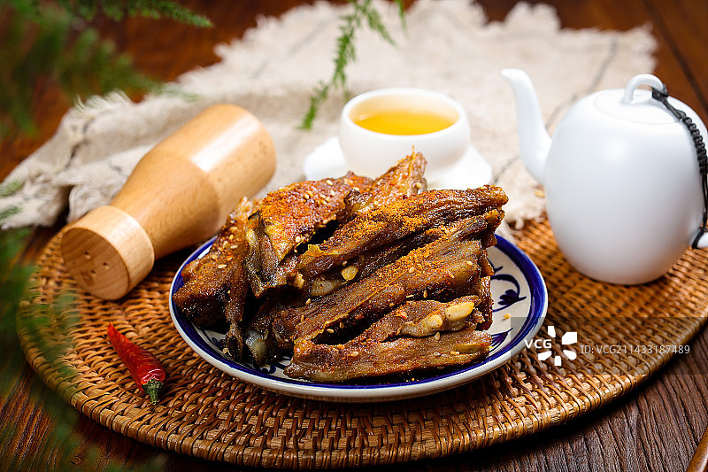 风味美食小吃手撕烤羊排图片素材