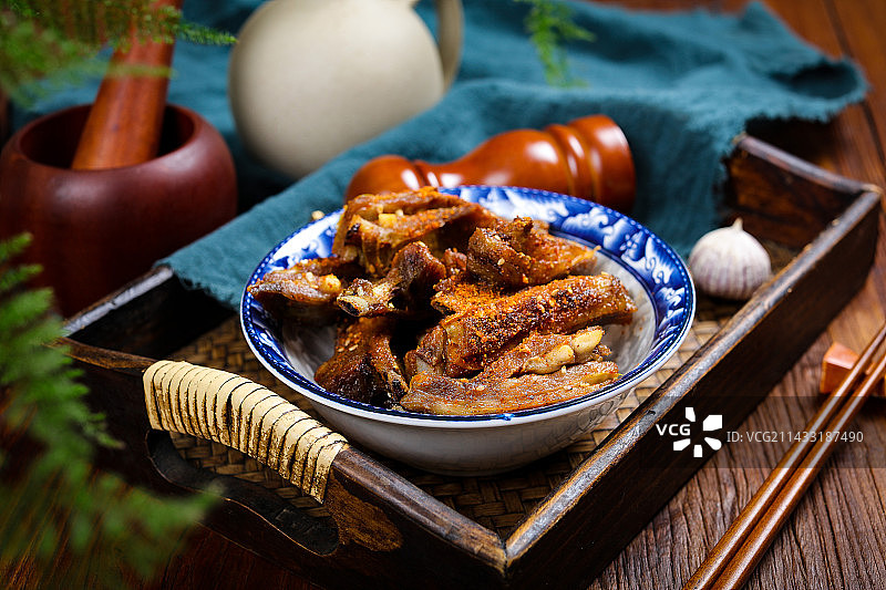 风味美食小吃手撕烤羊排图片素材