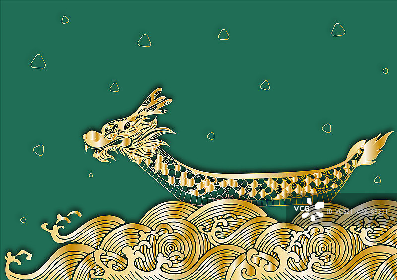 端午节龙舟节日矢量背景插图图片素材