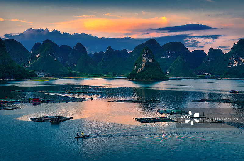 广西靖西市渠洋湖风光图片素材