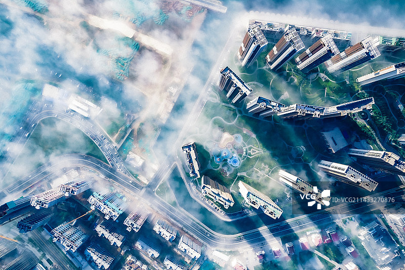 平流雾下的威海图片素材