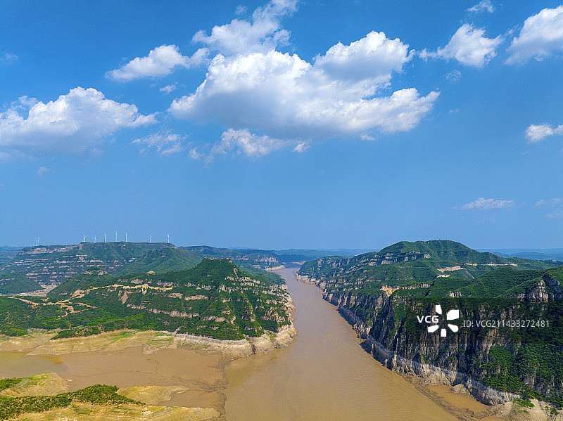 黄河中游最后一个峡谷，黄河三峡（八里峡），小浪底位于峡谷出口图片素材