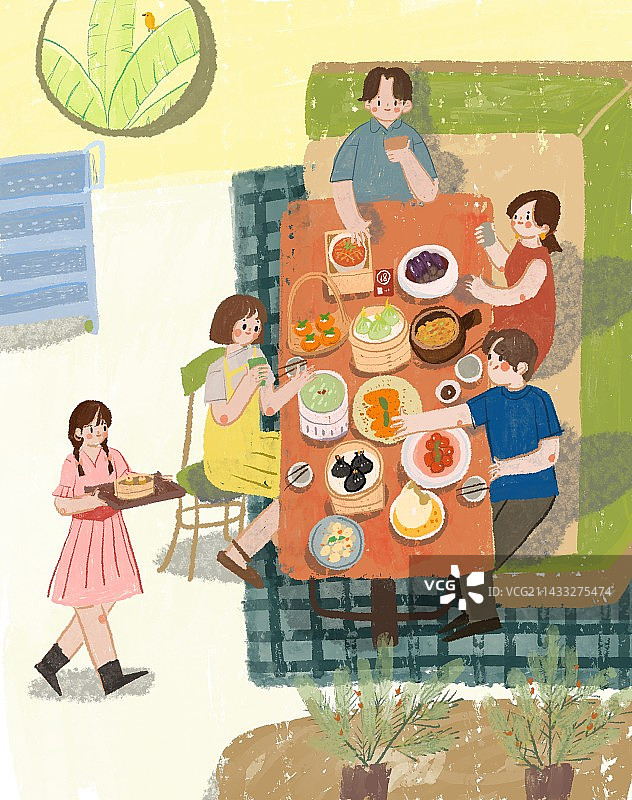 一群人吃早点图片素材