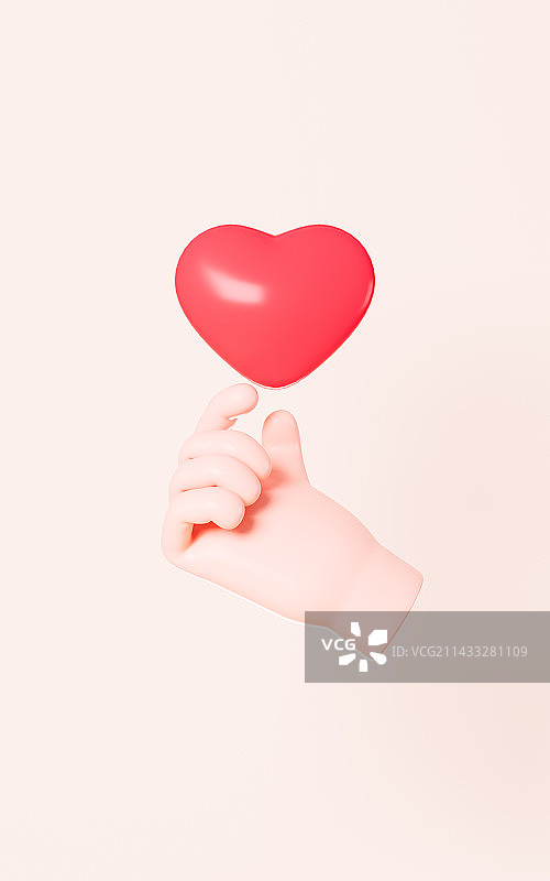 卡通手势点赞收藏3D渲染图片素材