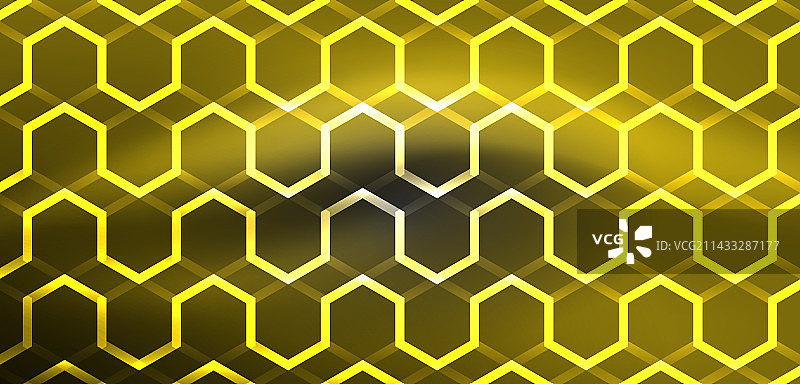 抽象的背景技术，霓虹六边形高科技图片素材
