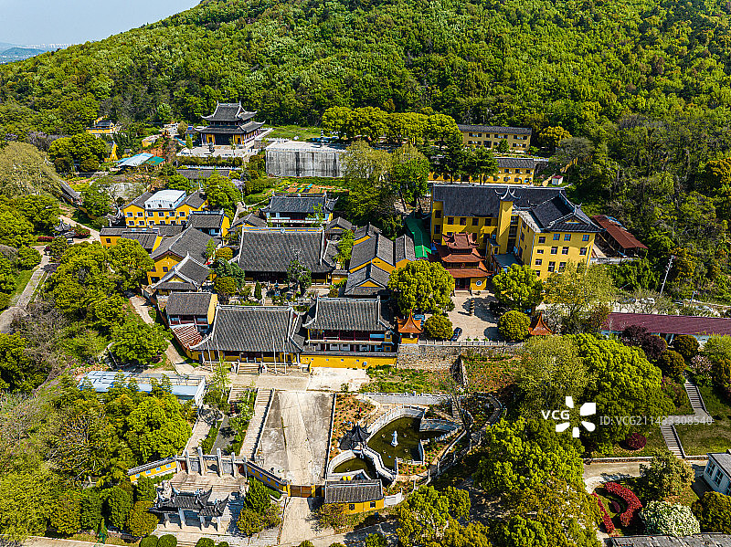 苏州光福，天寿圣恩禅寺，航拍图片素材
