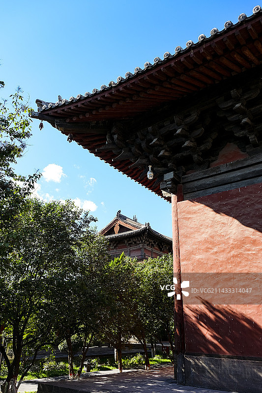山西大同善化古寺景色图片素材