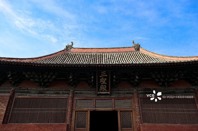 山西大同善化古寺景色图片素材