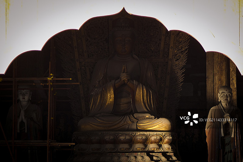 山西大同善化古寺景色图片素材