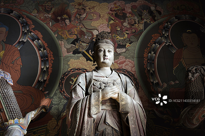 山西大同善化古寺景色图片素材