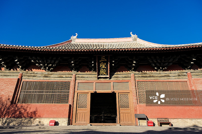山西大同善化古寺景色图片素材