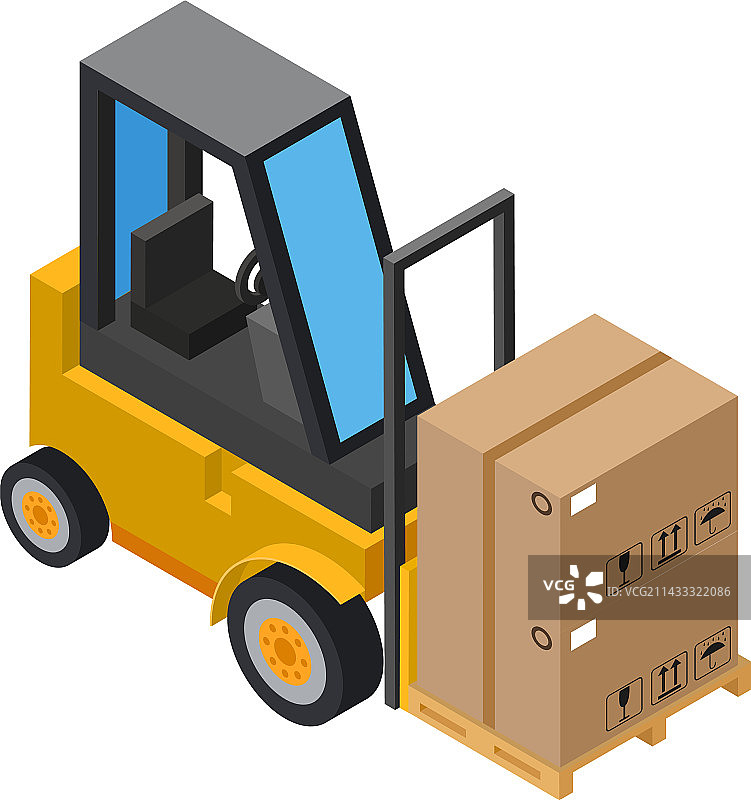 2.5D仓库叉车图片素材