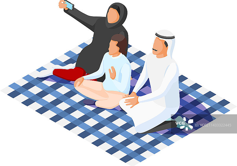 2.5D阿拉伯家庭图片素材