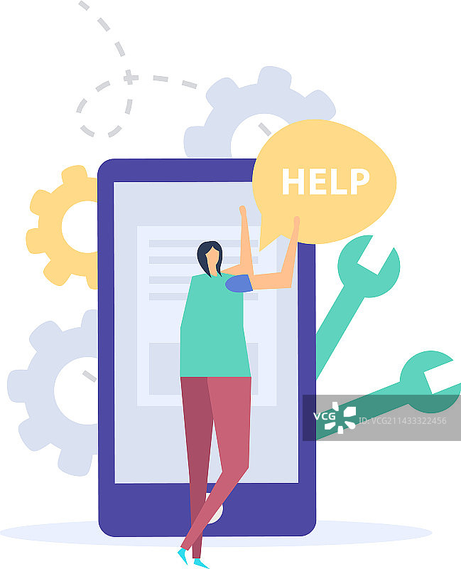 呼叫中心扁平化设计图片素材