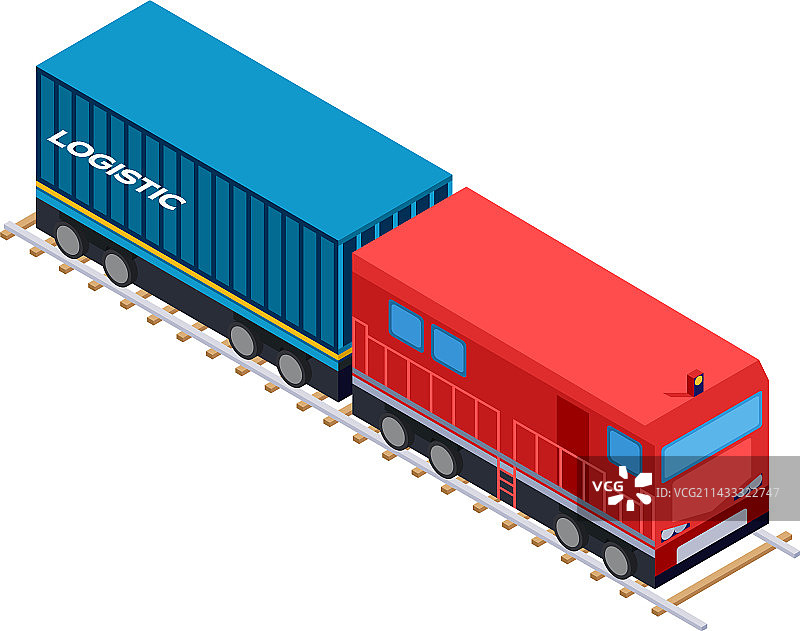 2.5D快递列车图片素材