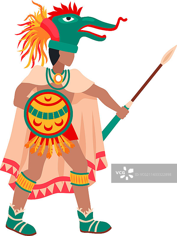扁平风格玛雅战士图片素材