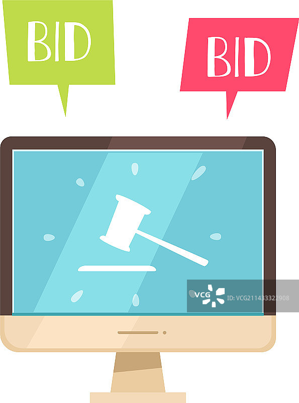 拍卖扁平风格图标图片素材