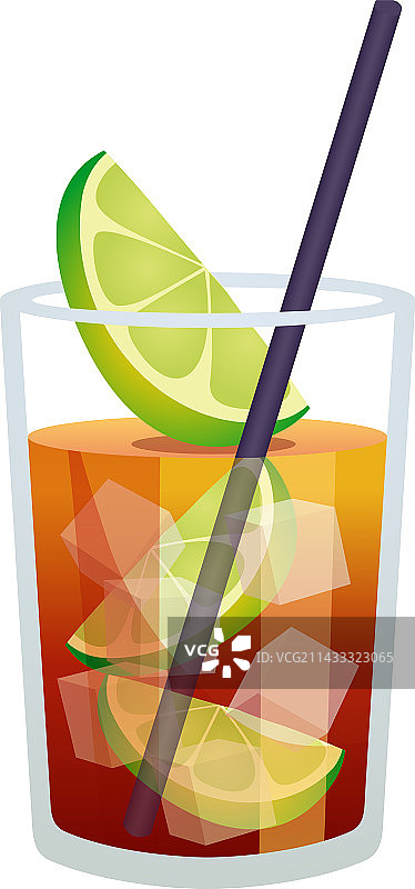 扁平朗姆鸡尾酒图片素材