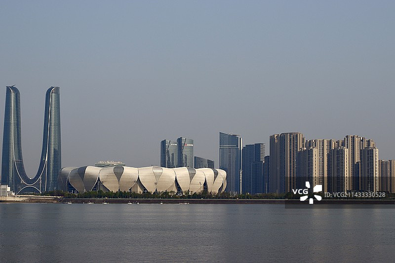 城市天际线风光 杭州奥体中心图片素材