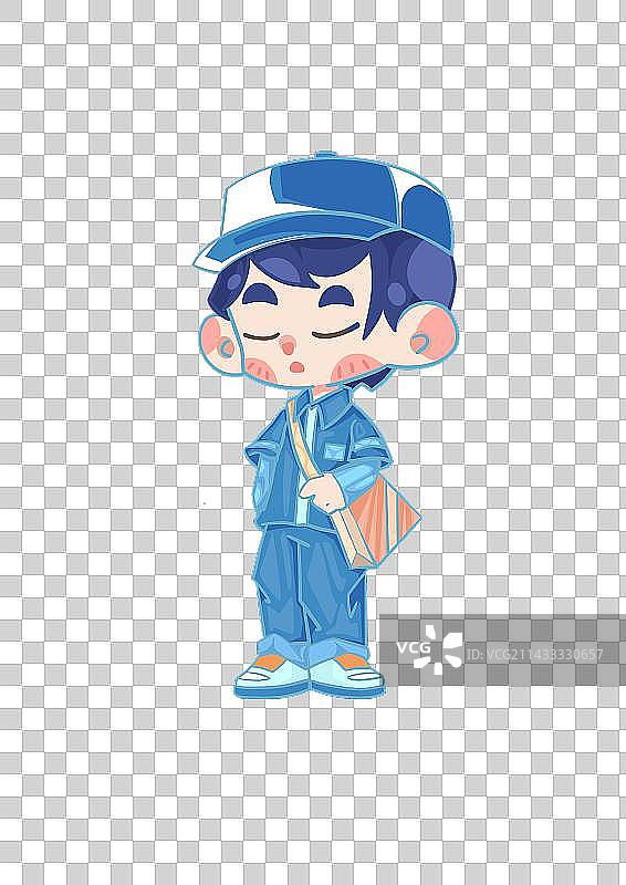 劳动节Q版快递员免抠元素图片素材