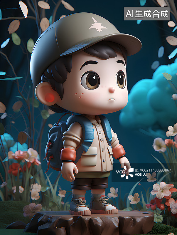 【AI数字艺术】野外露营户外生活3D人物素材图片素材